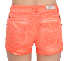 PLEIN SUD Chic Orange Mid Waist Mini Shorts