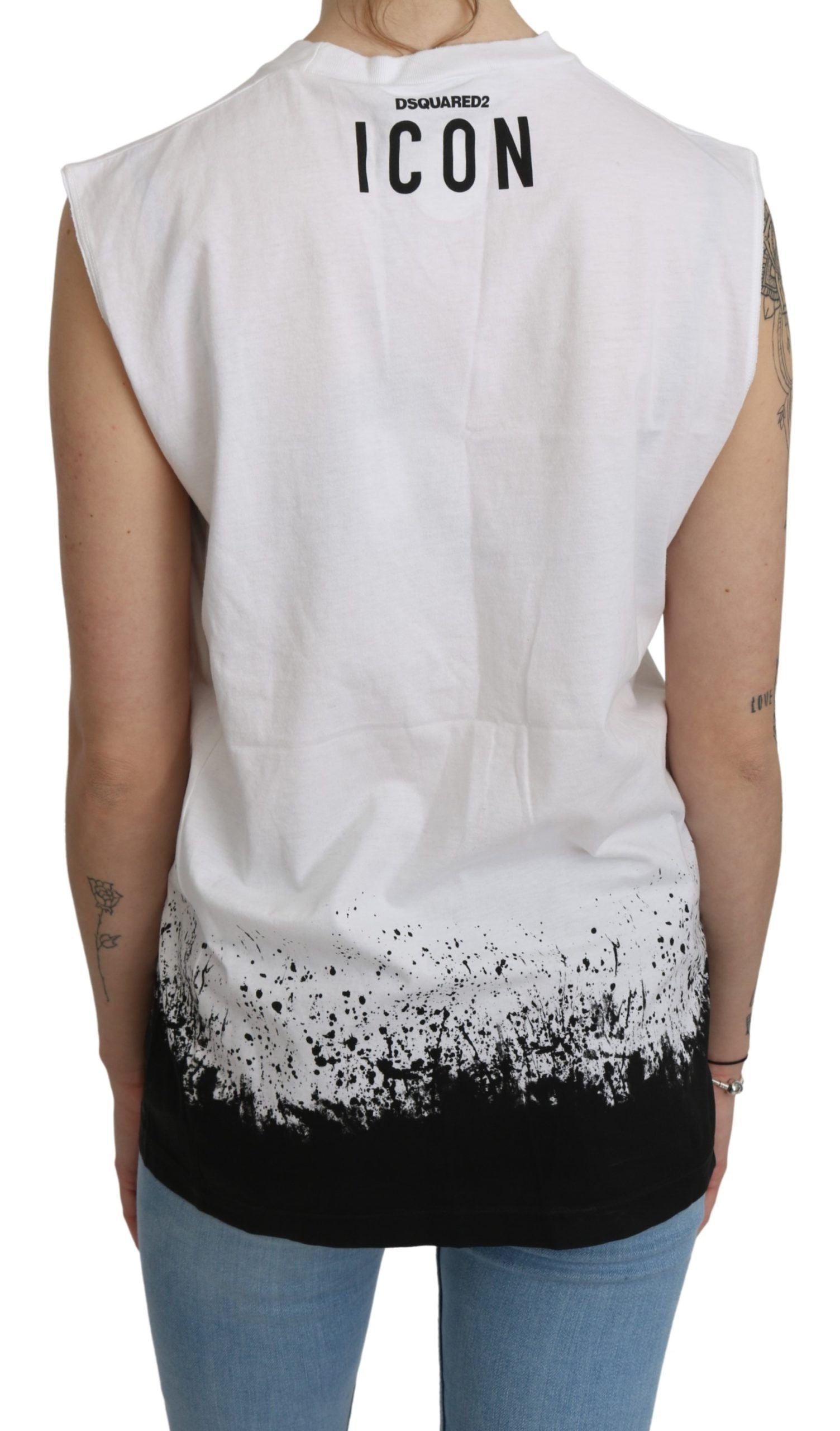 Dsquared² Chic Sleeveless Cotton Crew Neck Top