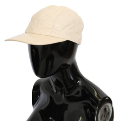 Dolce & Gabbana Elegant White Lambskin Leather Baseball Cap