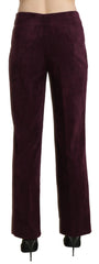 BENCIVENGA Elegant High Waist Straight Purple Pants