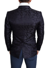 Dolce & Gabbana Elegant Silk Blend Martini Blazer in Blue