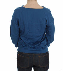 Exte Elegant Deep V-Neck Sweater in Blue