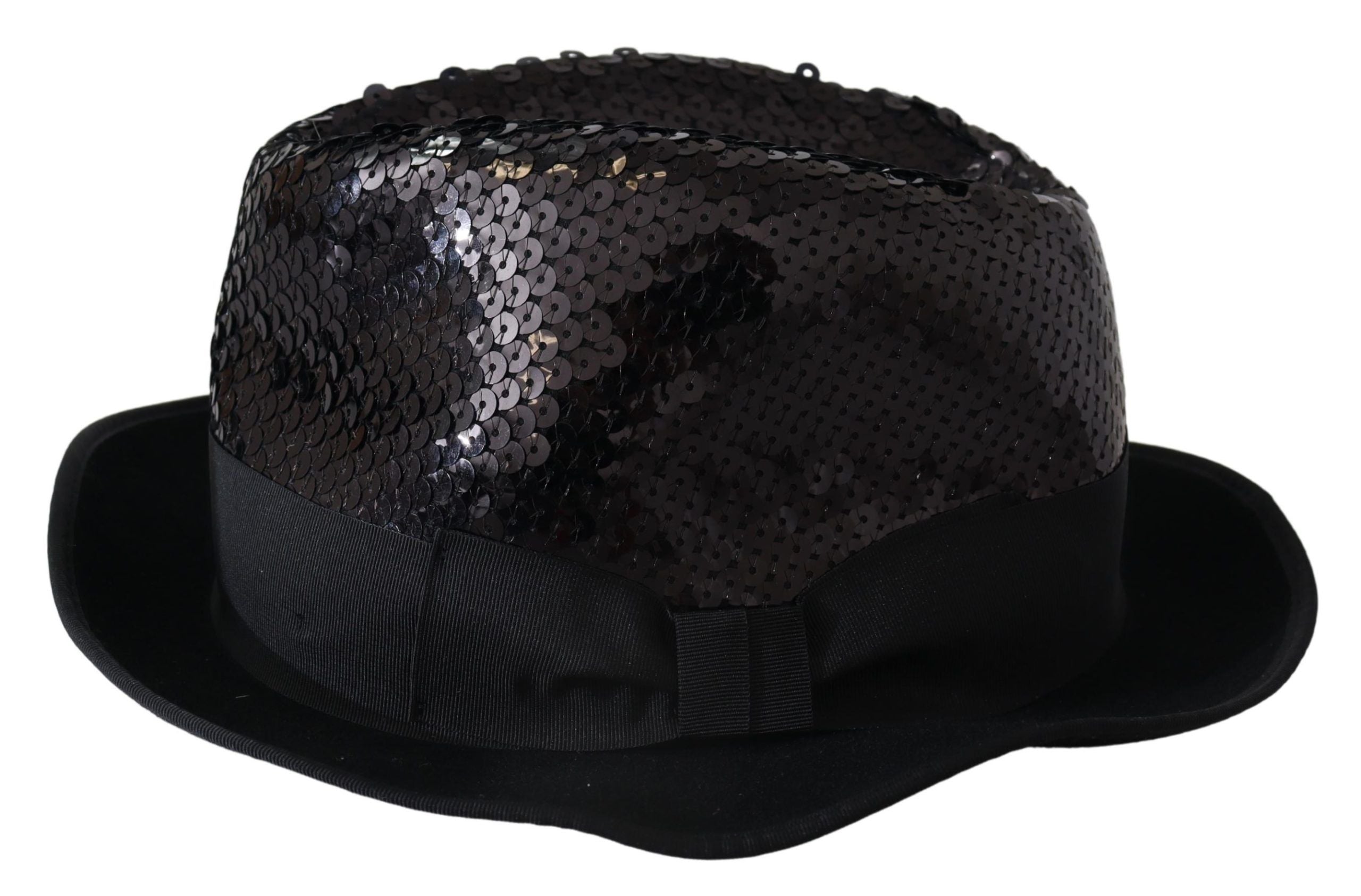 Dolce & Gabbana Elegant Black Sequin Fedora Hat