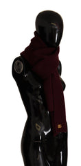 Dolce & Gabbana Elegant Cashmere Knit Scarf in Dark Red