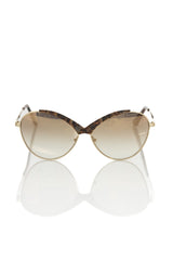 Frankie Morello Beige Metallic Women Sunglass