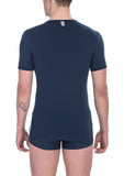 Bikkembergs Blue Cotton Men's V-Neck T-Shirt