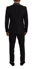 Dolce & Gabbana Elegant Black Silk Blend 3-Piece Suit