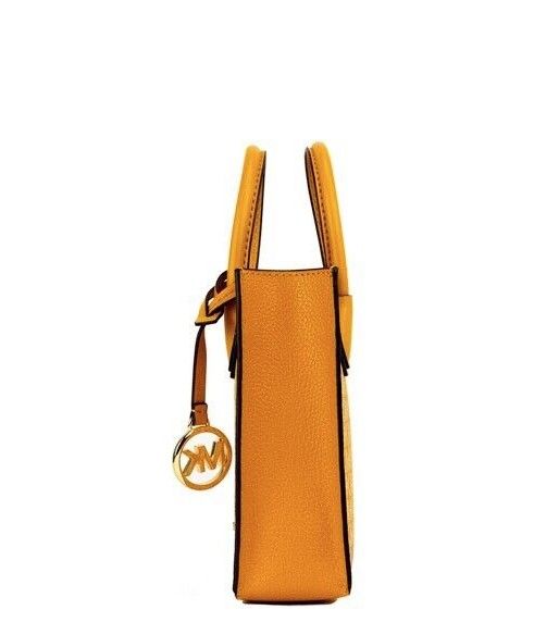 Michael Kors Mercer XS Honeycomb Gold Signature PVC North South Shopper Crossbody Bag