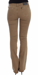 Costume National Chic Beige Straight Leg Fashion Jeans