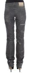 John Galliano Chic Gray Wash Straight Fit Jeans