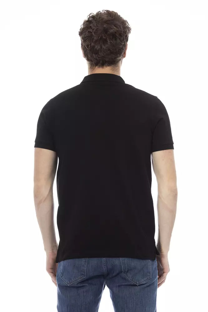 Baldinini Trend Black Cotton Men Polo