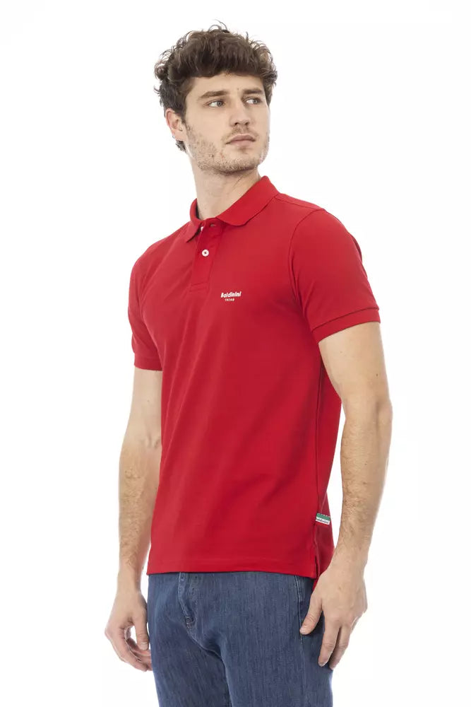 Baldinini Trend Red Cotton Men Polo