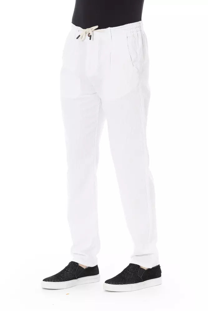 Baldinini Trend White Cotton Men Chino Pants