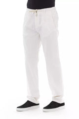 Baldinini Trend White Cotton Men Chino Pants