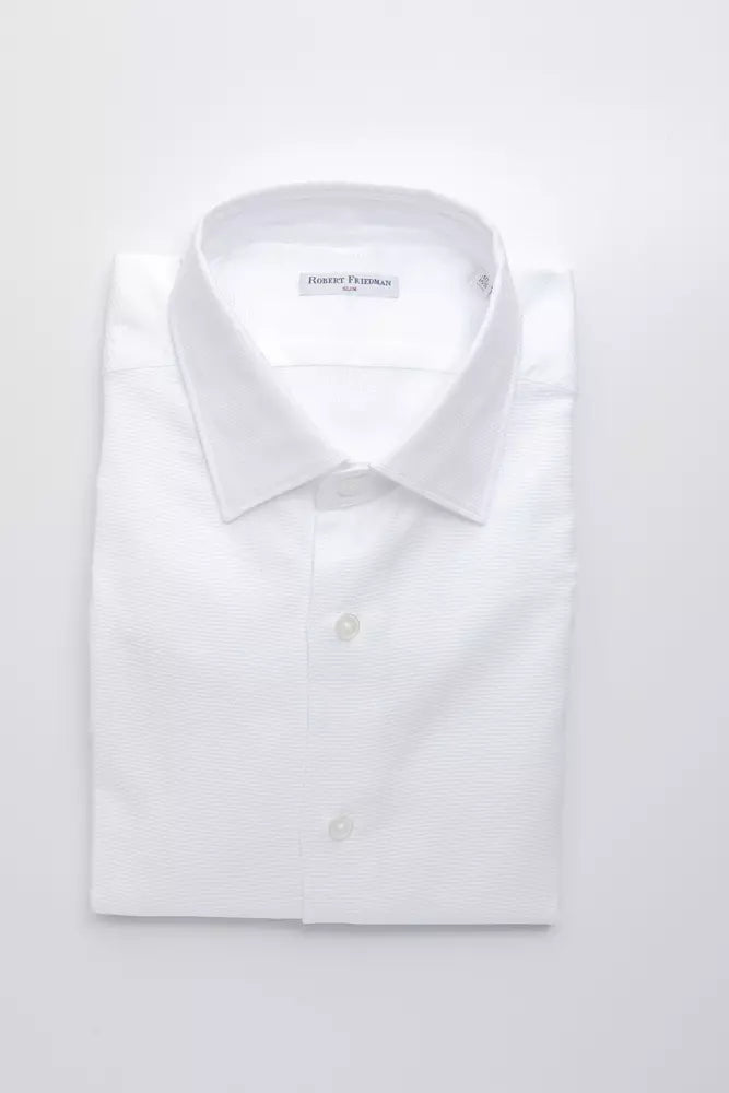 Robert Friedman White Cotton Men Shirt