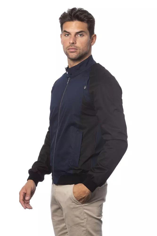 Verri Blue Cotton Men Bomber Jacket