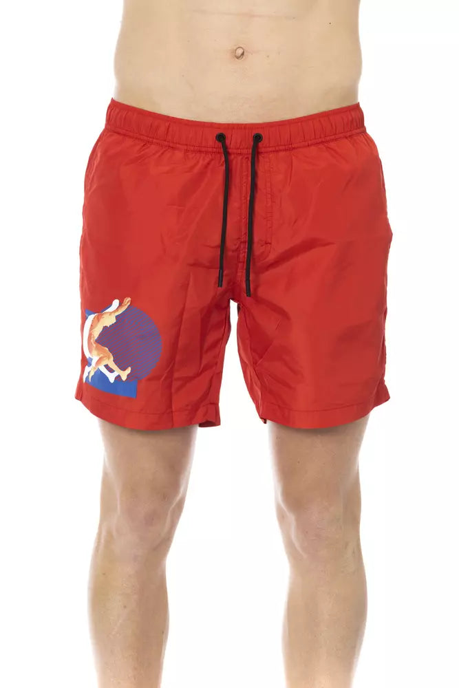 Bikkembergs Red Polyester Mens Swim Short