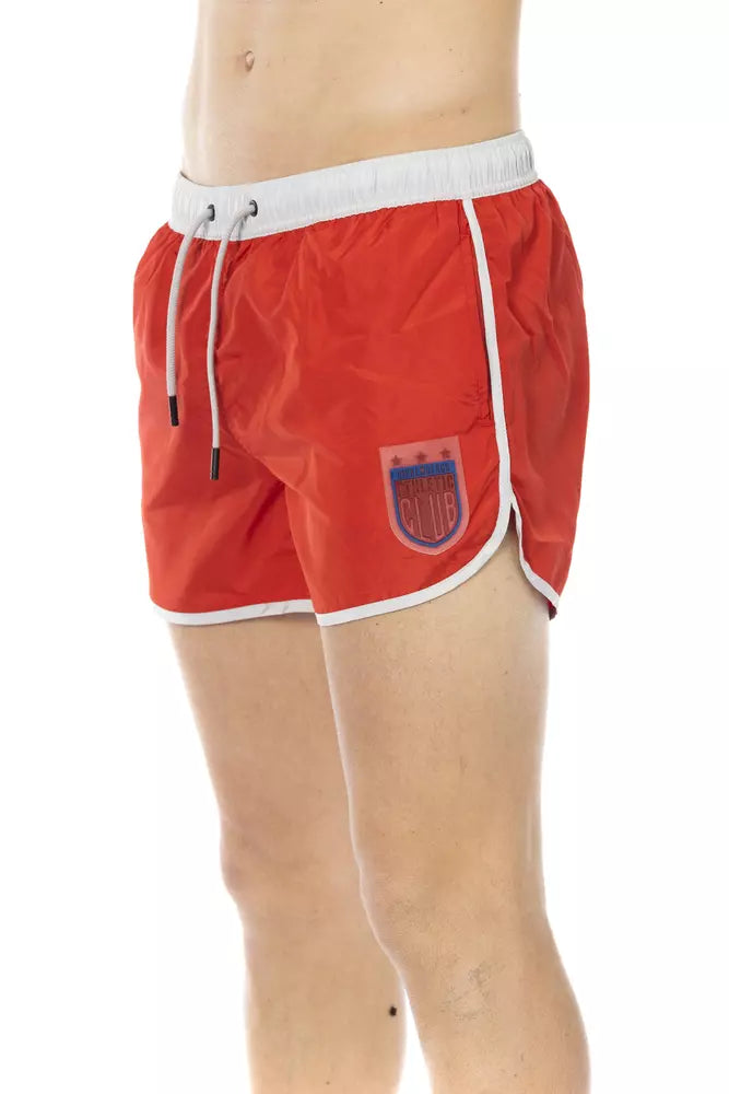 Bikkembergs Red Polyester Men Swim Shorts