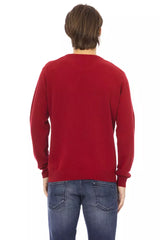 Baldinini Trend Red Wool Men Sweater