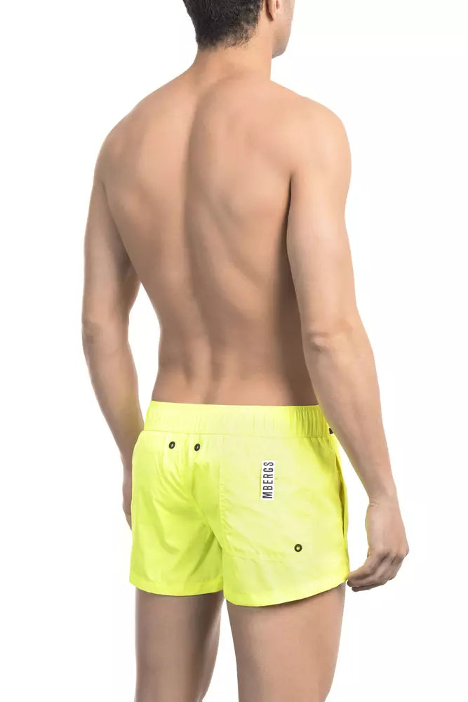 Bikkembergs Yellow Polyamide Men Swim Shorts