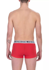 Bikkembergs Red Cotton Men Underwear Trunk Twin Pack