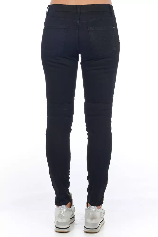 Frankie Morello Black Cotton Women's Jean