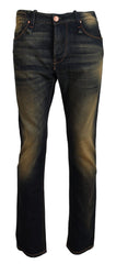 Acht Elegant Blue Washed Denim Pants - Authentic Craftsmanship