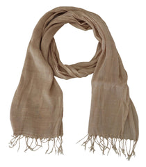 Costume National Chic Beige Fringed Scarf for Women