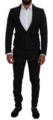 Dolce & Gabbana Elegant Black Martini Suit for the Modern Man