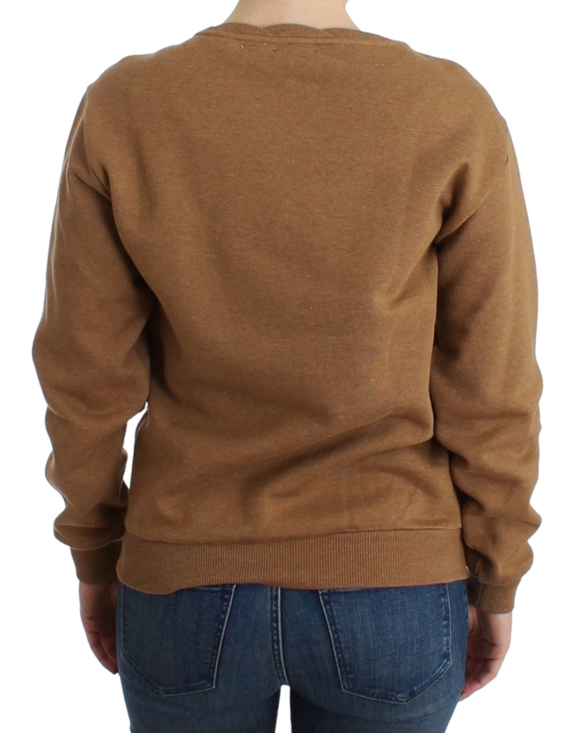 John Galliano Chic Brown Crewneck Cotton Sweater