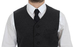 Dolce & Gabbana Elegant Gray Wool Blend Dress Vest