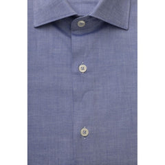 Bagutta Light Blue Cotton Men Shirt