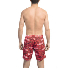 Bikkembergs Red Polyester Men Swim Short