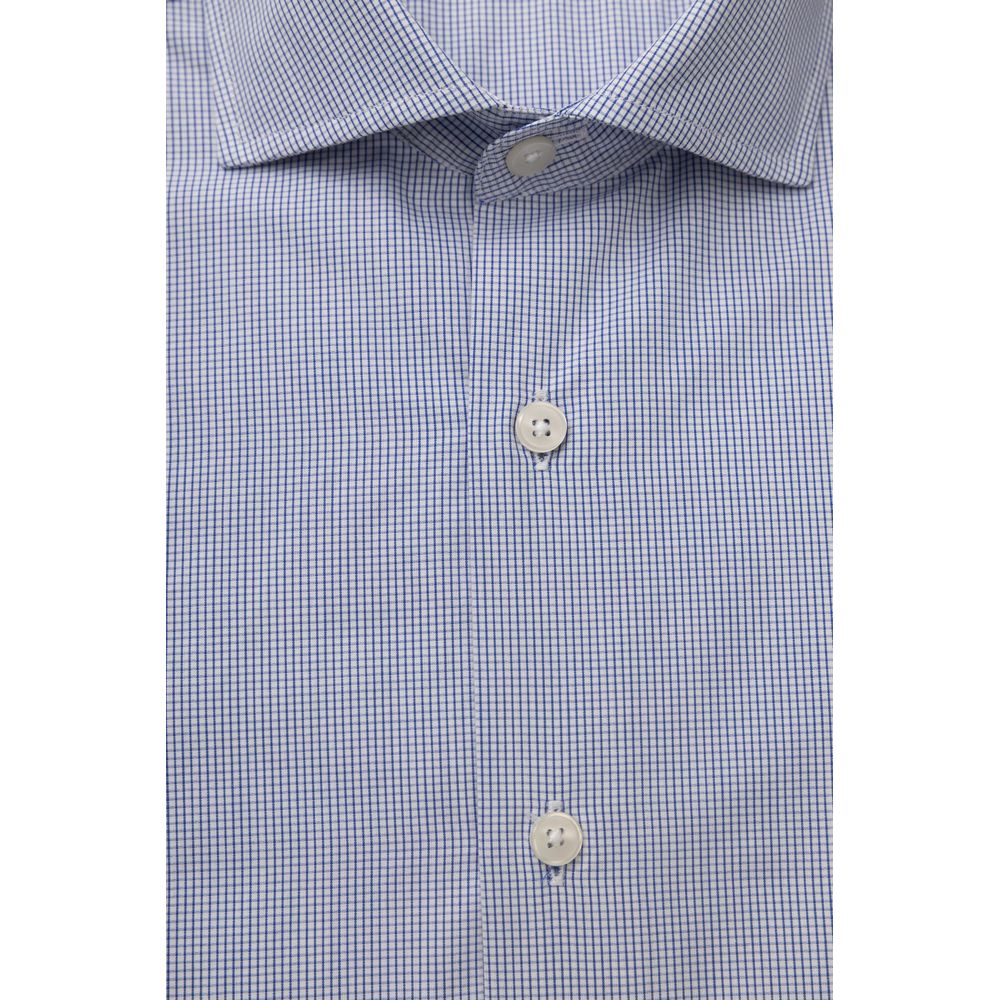 Bagutta Light Blue Cotton Men Shirt