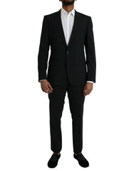 Dolce & Gabbana Black Wool MARTINI Formal 2 Piece Suit