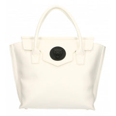 Plein Sport Elegant White Handbag With Magnetic Closure