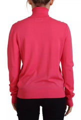 Dsquared² Pink Solid Long Sleeve Turtle Neck Casual Sweater