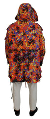 Dsquared² Multicolor Long Hooded Cargo Pocket Coat Jacket