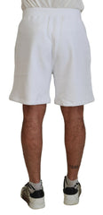 Dsquared² White Printed Pull On Men Casual Bermuda Shorts