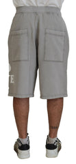 Dsquared² Gray Printed Pull On Men Casual Bermuda Shorts