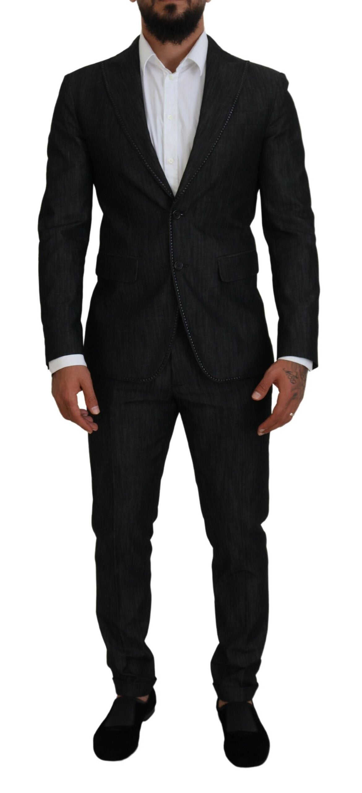 Dsquared² Black Cotton Single Breasted 2 Piece MIAMI Suit