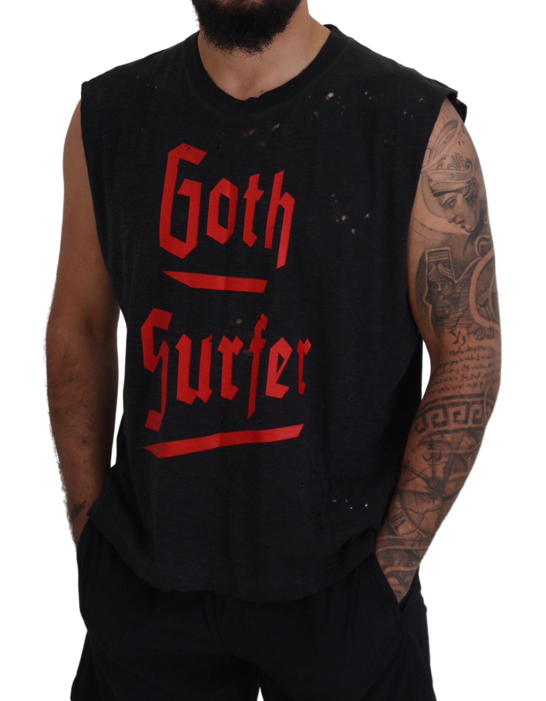 Dsquared² Black Cotton Sleeveless Crewneck Tank T-shirt