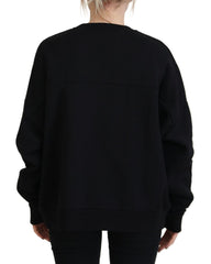 Dsquared² Black Cotton Printed Women Long Sleeve Sweater