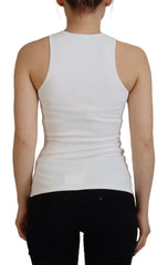 Dsquared² White Viscose Sleeveless Round Neck Tank T-shirt