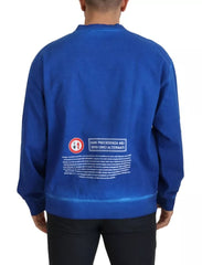 Dolce & Gabbana Blue DGWAY Cotton Crewneck Pullover Sweater