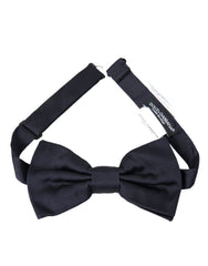 Dolce & Gabbana Dark Blue Silk Adjustable Neck Men Bow Tie