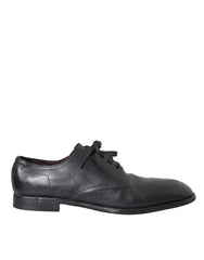 Dolce & Gabbana Black Leather Derby Formal Dress Men Shoes