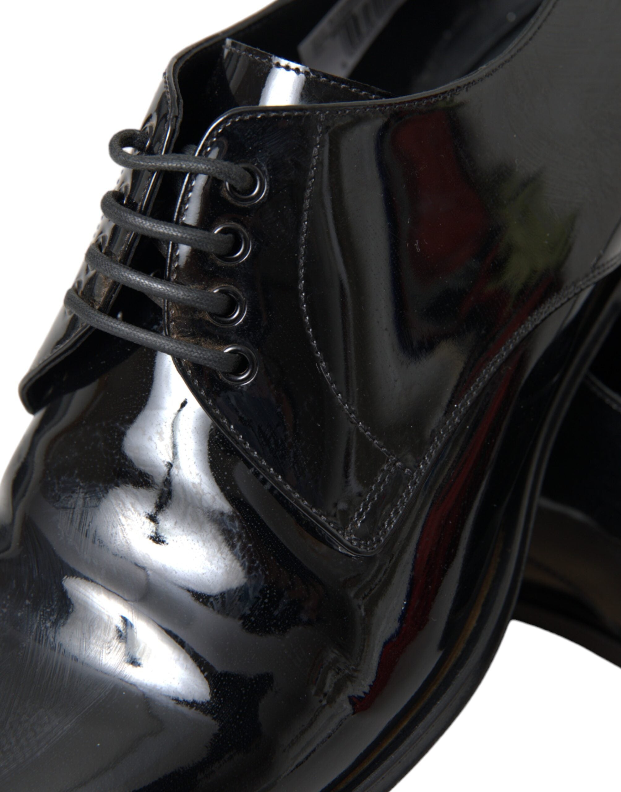 Dolce & Gabbana Black Patent Leather Derby Formal Dress Shoes