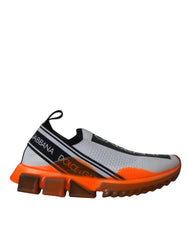 Dolce & Gabbana Black White Orange Slip On Sorrento Sneakers Shoes