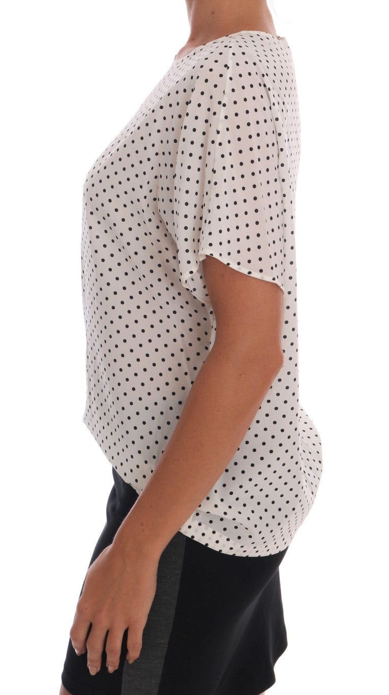 Dolce & Gabbana Chic Polka Dot Silk Blouse